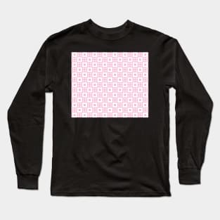 Pastel Pink Gingham Patchwork Long Sleeve T-Shirt